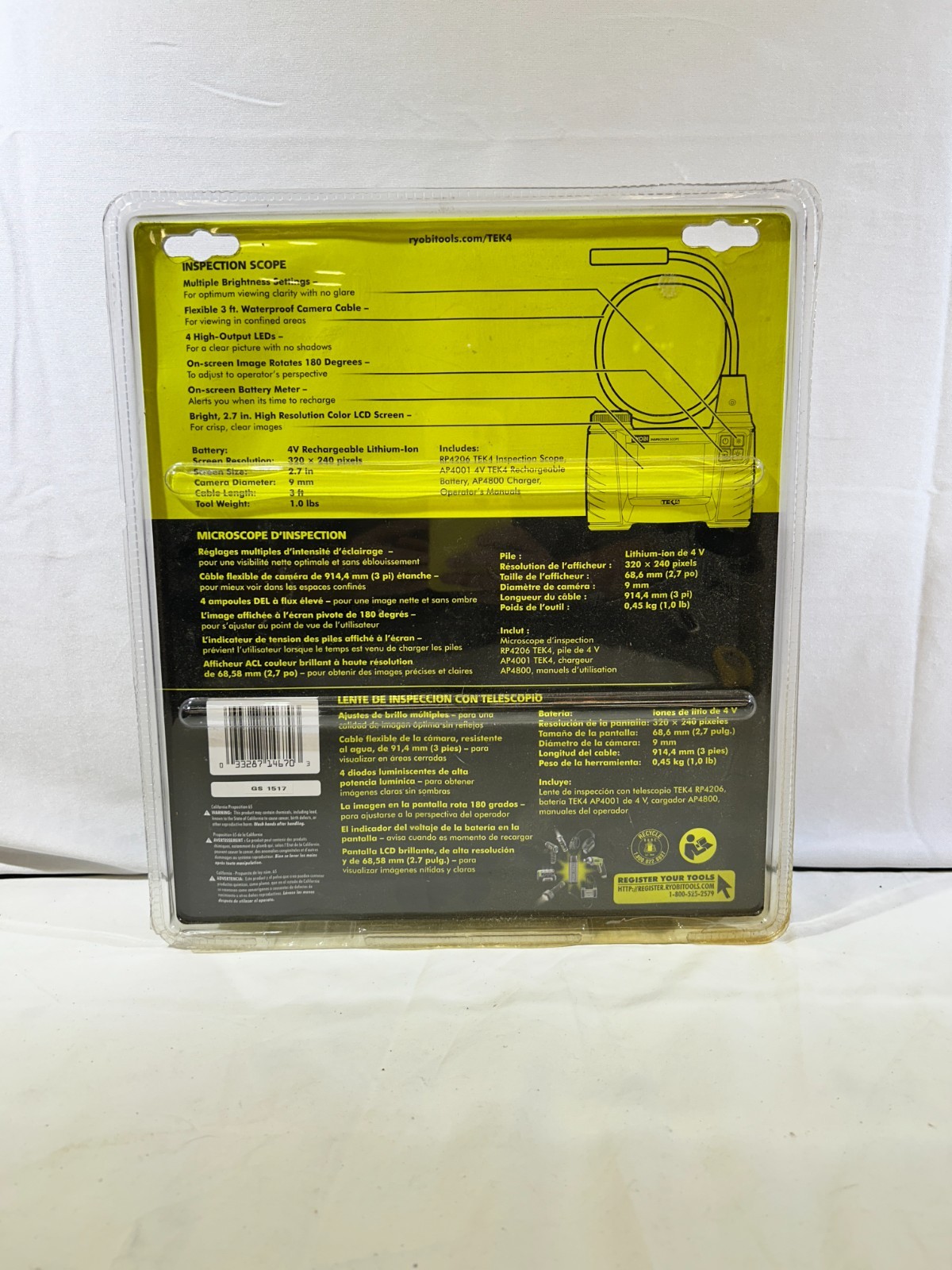 Ryobi Tek4 Digital Inspection Scope Camera RP4206 NEW & Sealed!