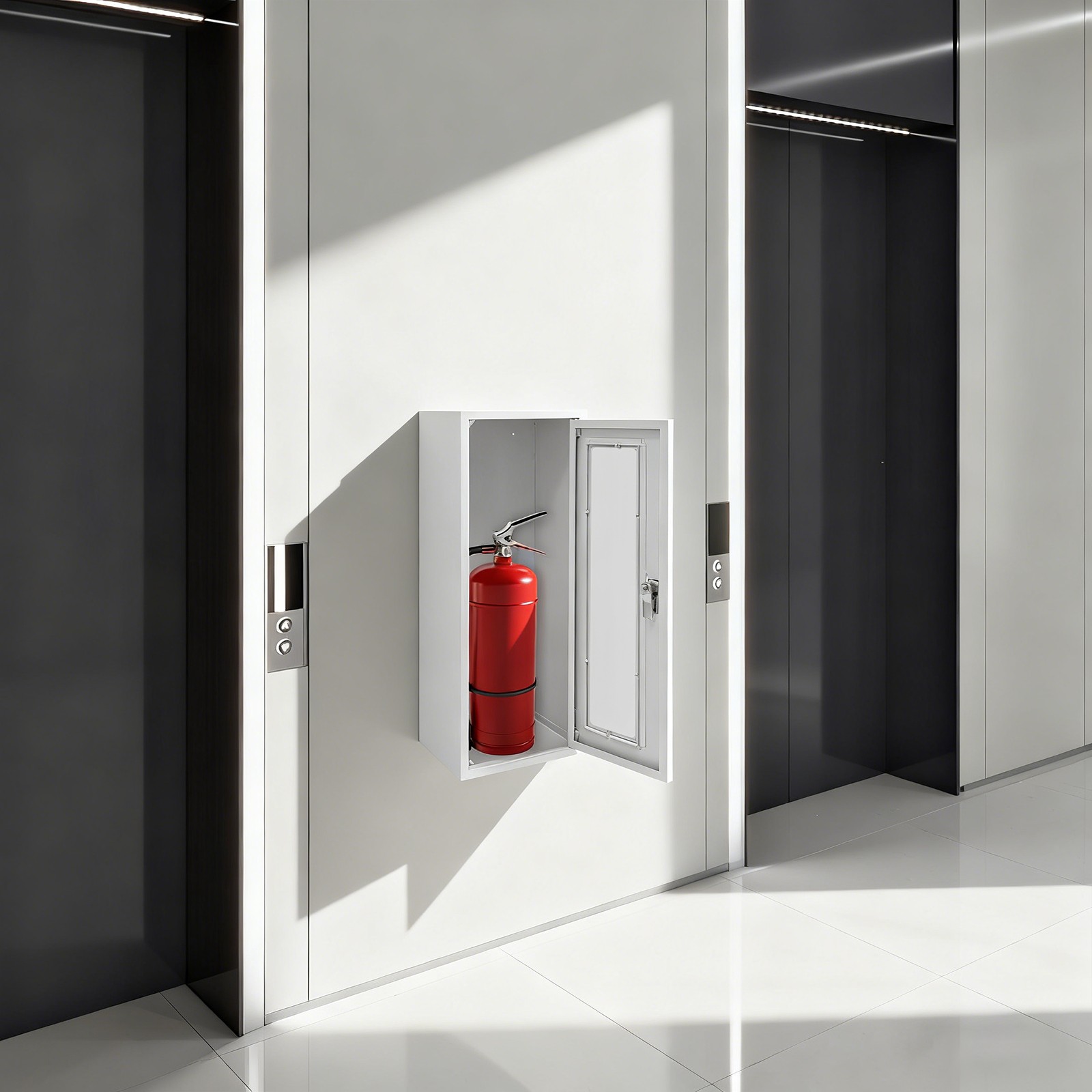 Wall Mounted Fire Extinguisher Cabinet Heavy Duty Holder For Fire Safety Storage
