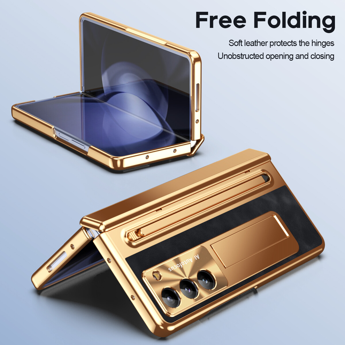 Hinge Stand Case for Samsung Galaxy Z Fold6 5 4 with Screen Protector + Stylus
