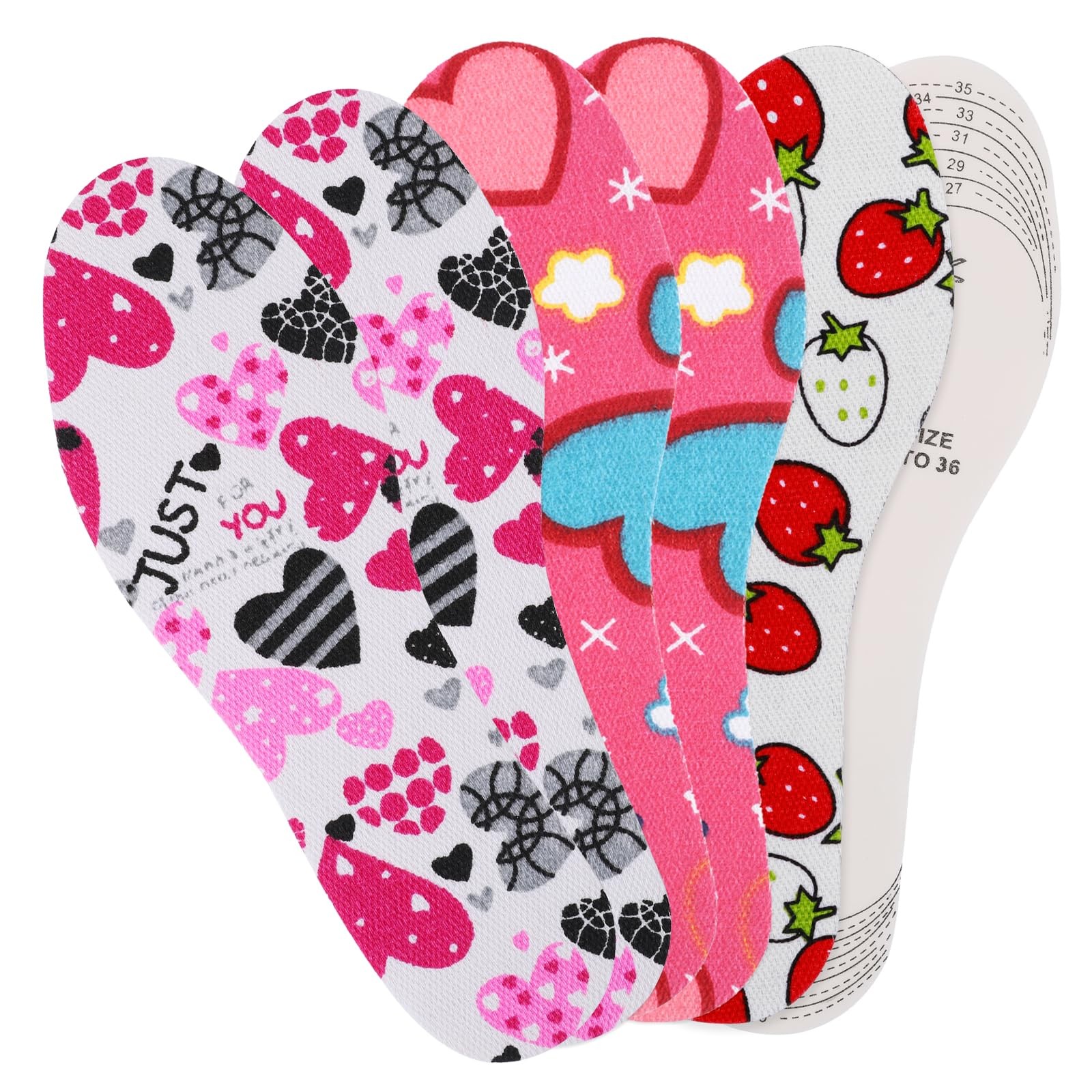 3Pairs Kids Memory Foam Insoles Trim To Fit Cushion Shoe Inserts Comfort