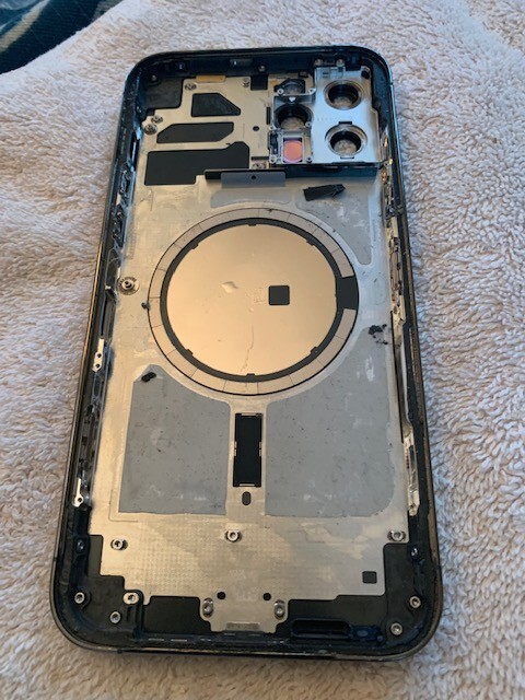 OEM Apple iPhone 12 Pro Max Back cover rear glass chasis grey ( C )