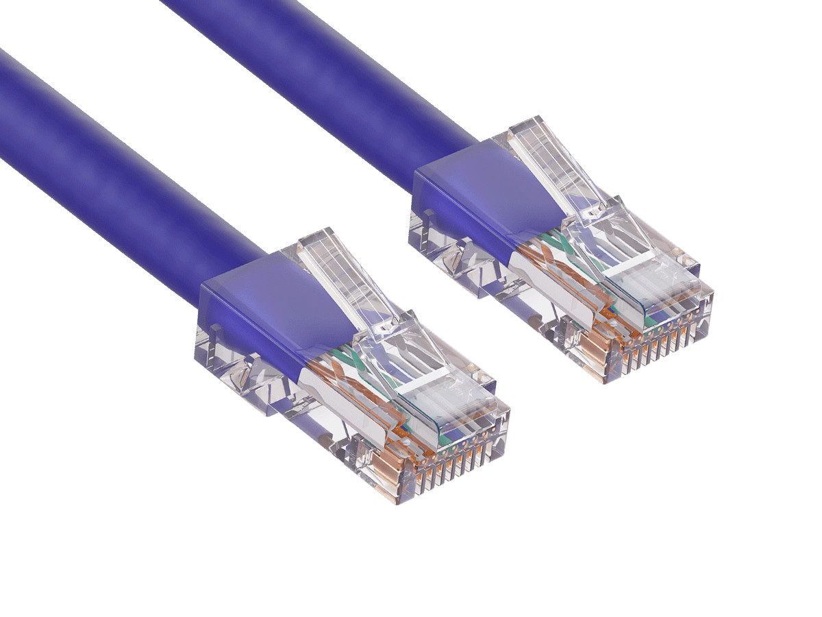 10ft Cat6 UTP Non-Booted Ethernet Network Patch Cable 24AWG Bare Copper, Purple