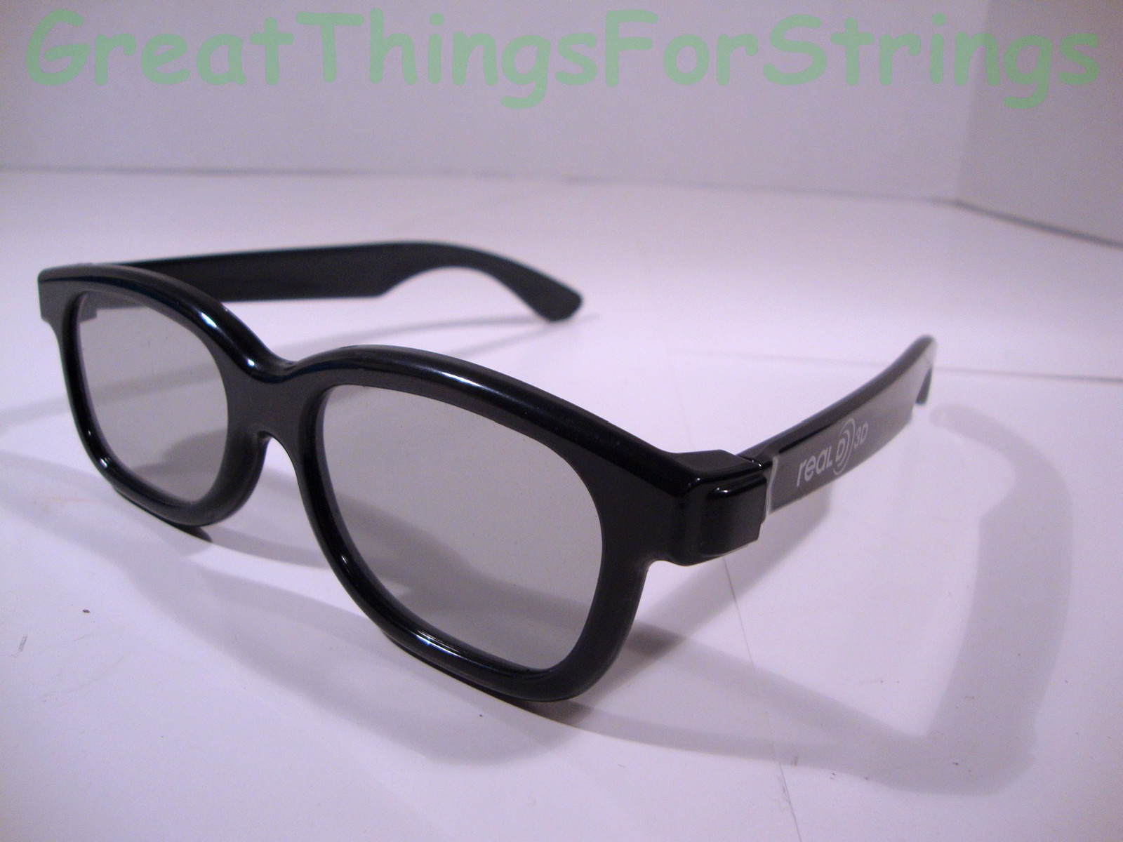 Real D 3D Glasses Video Movies Black Thick Frame 6" Long Retro Style