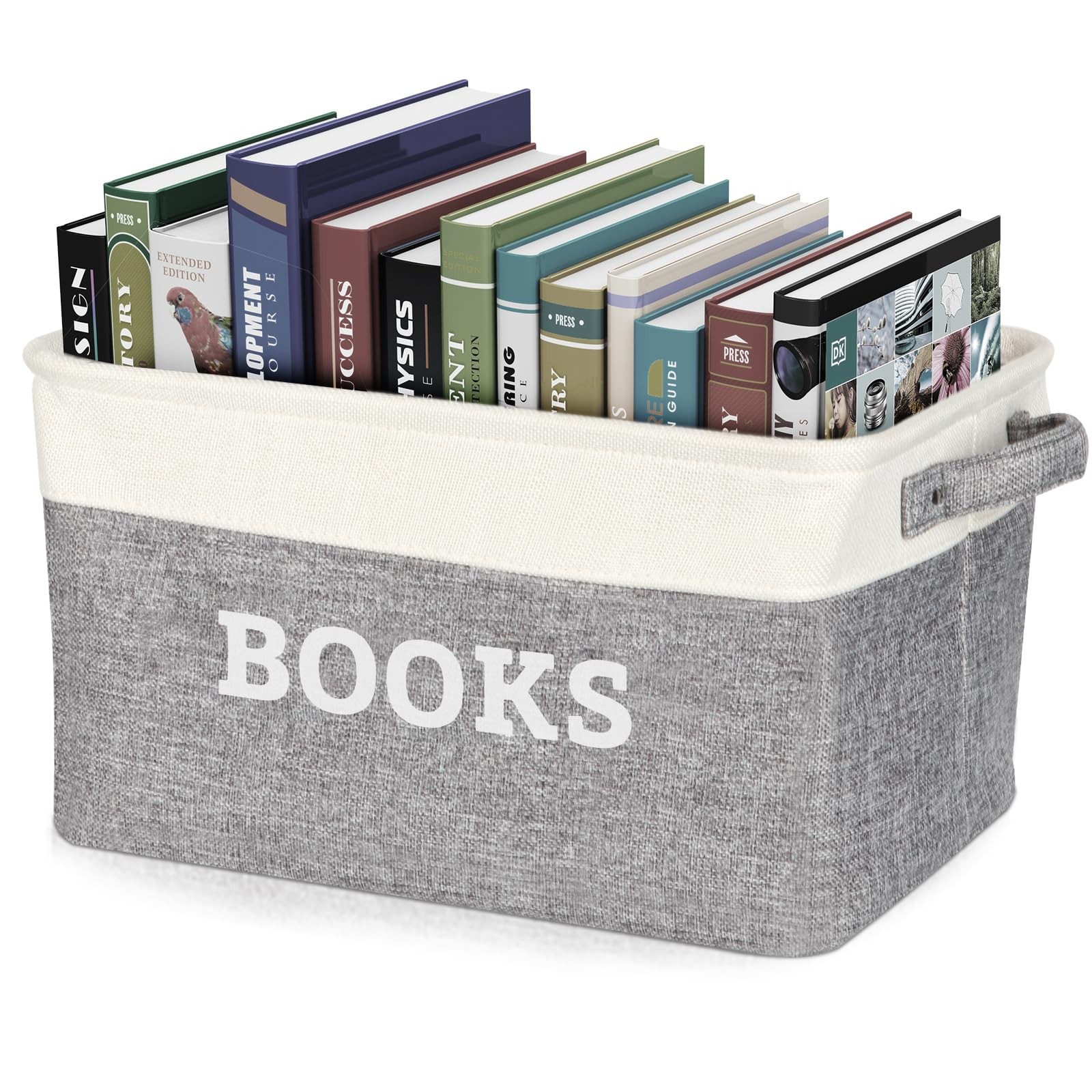 Lukeline Book Storage Baskets for Organizing, 15.5 x 11.6 x 9.4 Storage Baske...