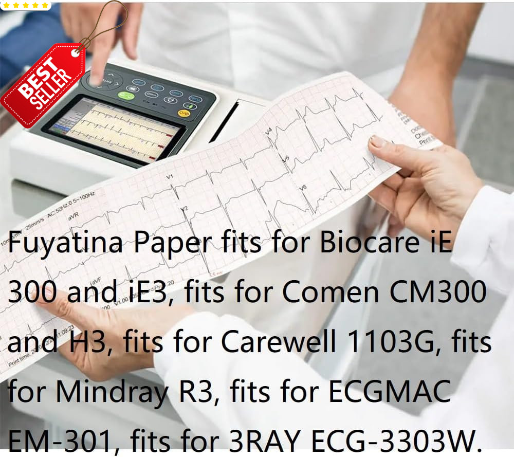ECG Paper 10 Rolls 3 Channel EKG 80mm x 20m Fits Edan Contec Biocare Machines US