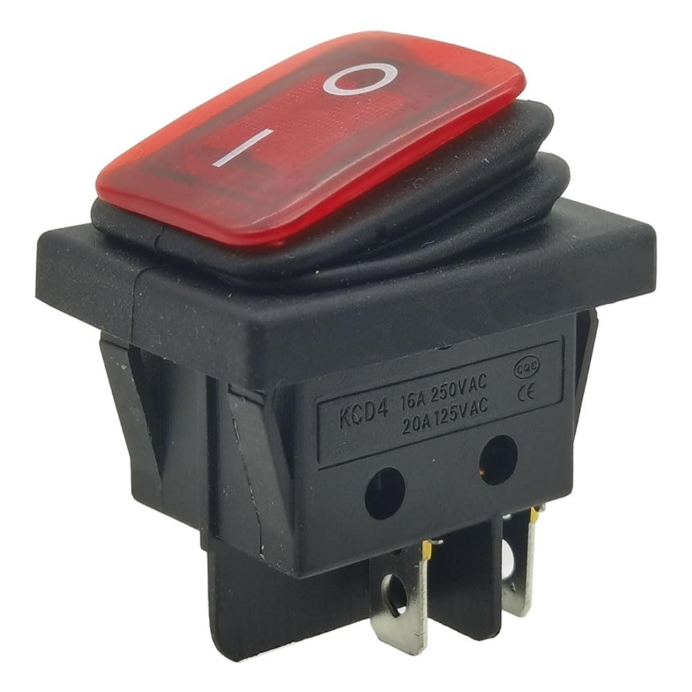 QIYANGBRO 2pcs AC 16A/250V 20A/125V 2 Position ON/Off Waterproof Boat Rocker ...