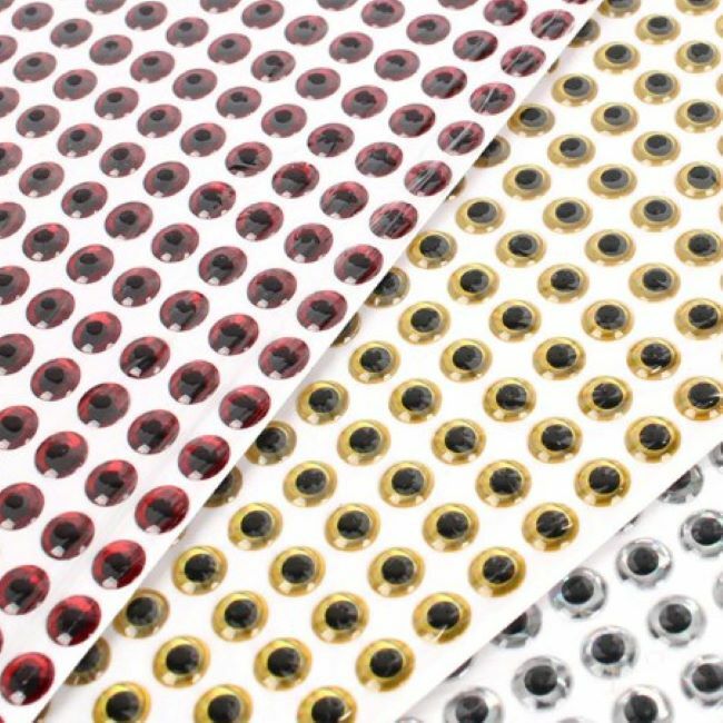UKAS Essential 3/4/5mm UK Holographic 3D Lure/Fish Eyes - Red - Fly Tying