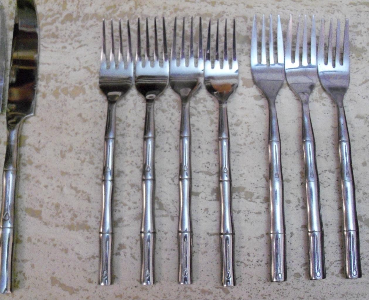Hampton Silversmiths Stainless Steel Flatware Bamboo Pattern 38 pieces.