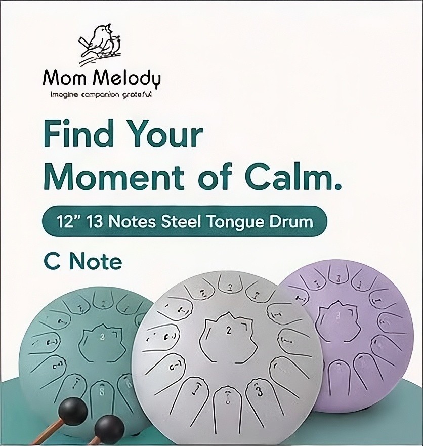 Steel Tongue Drum 12" 13 Notes | Meditation, Yoga & Relaxing Sound Gift