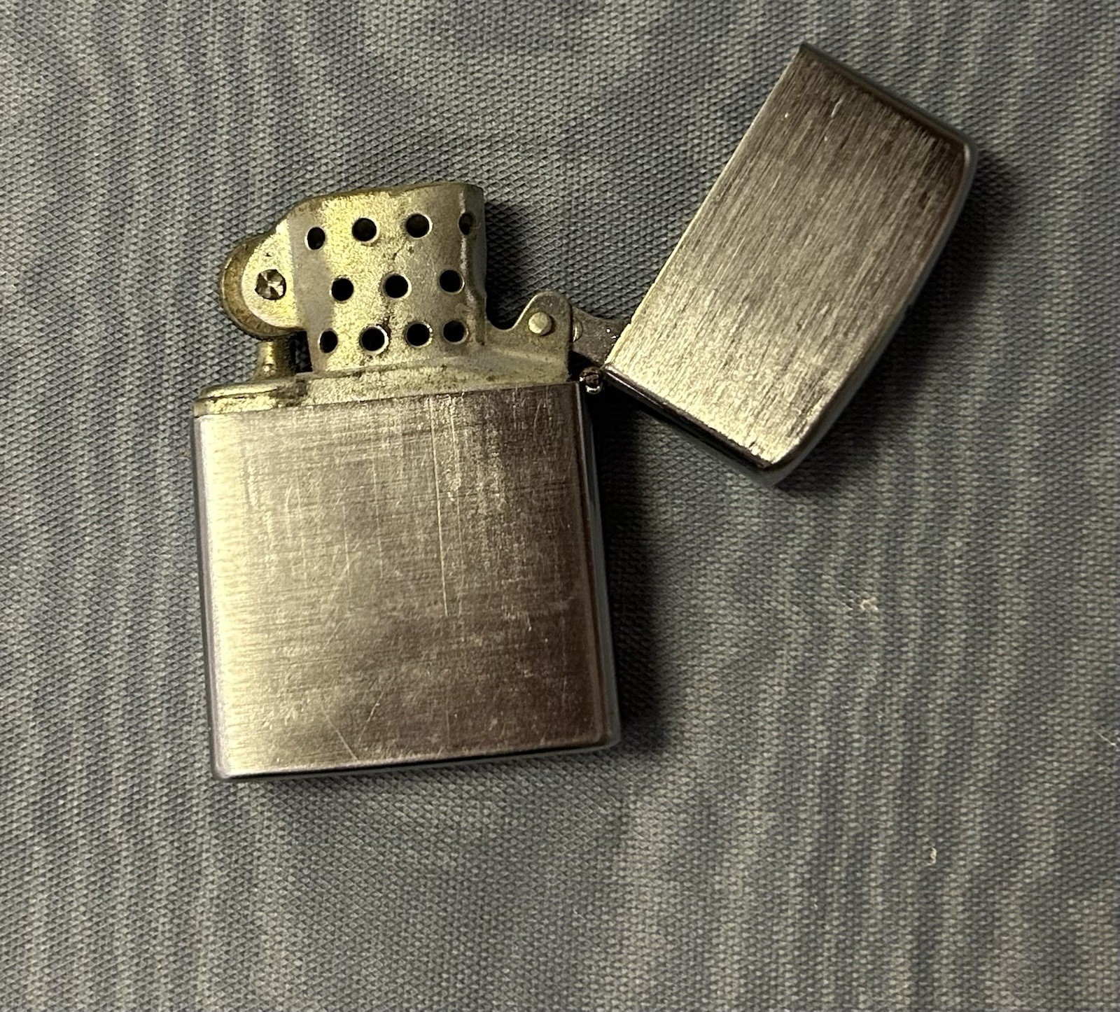 Vintage Brushed Chrome Flip-Top Lighter Japan