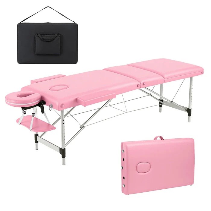 Professional Massage Table with 2 Inch Thick Cushion and Face Cradle for Tattoo