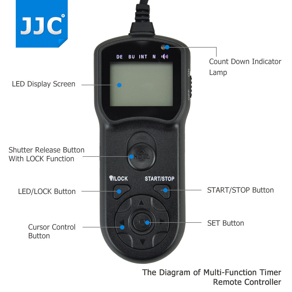 JJC LCD Timer Remote Control for Canon EOS 6D 50D 40D 30D 1D IV Replace TC-80N3
