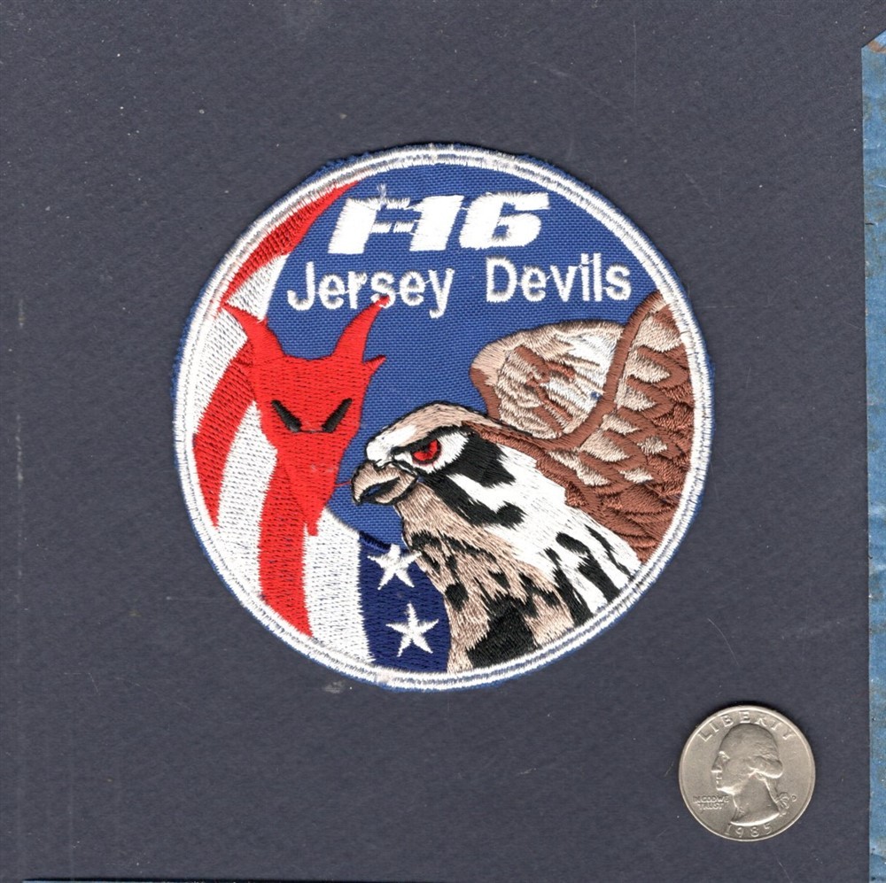 119th FS JERSEY DEVILS NJ ANG USAF F-16 FALCON Squadron Swirl Patch