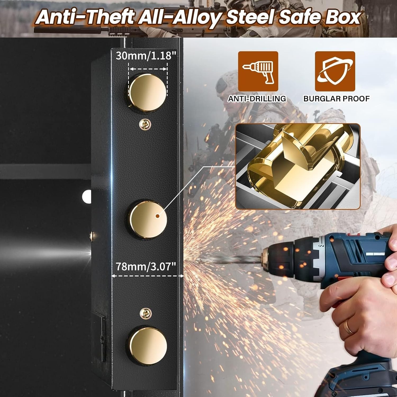 Waterproof 3.3 Cu Ft Digital Safe with Removable Shelf for Valuables & Documents