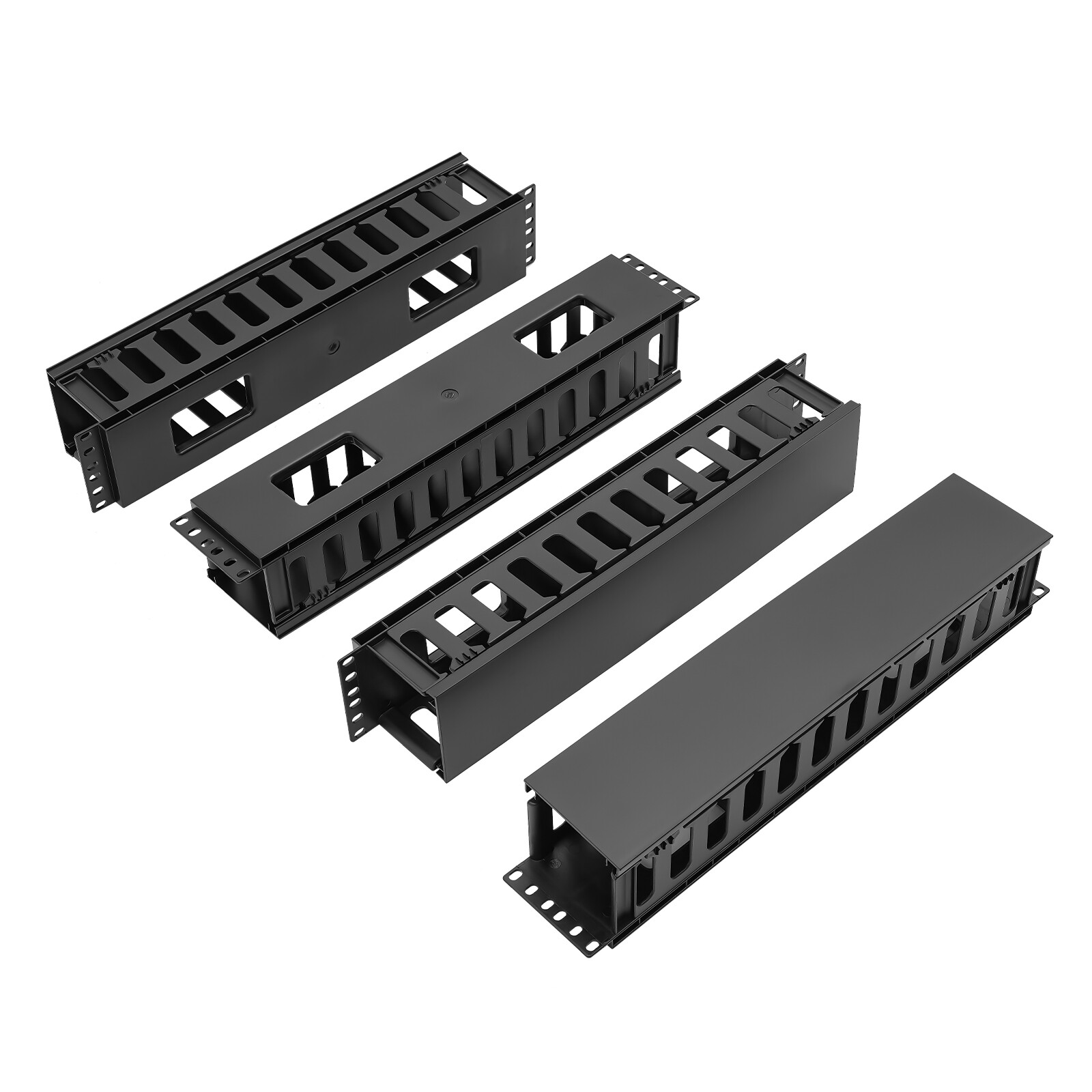 4 Pack Horizontal Rack Mount Cable Management, Cable Organizer, Cable Raceways