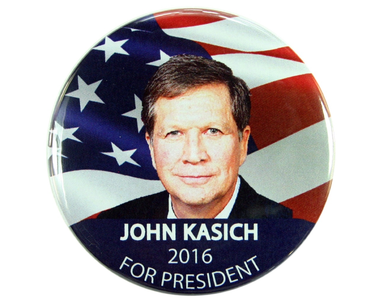 2016 JOHN KASICH for PRESIDENT 2.25" CAMPAIGN BUTTON, jkf