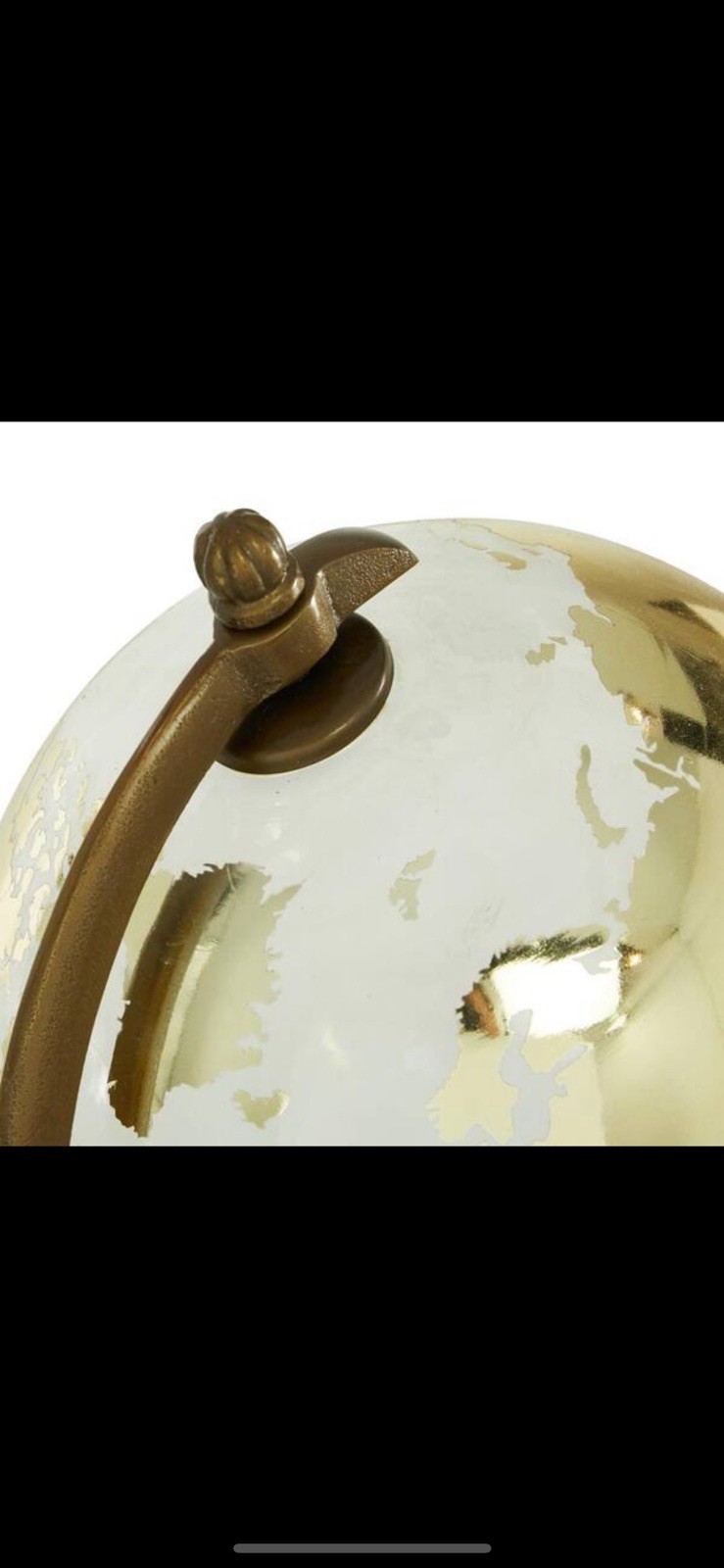 15 in. Gold Wood Decorative Globe with Brown Base