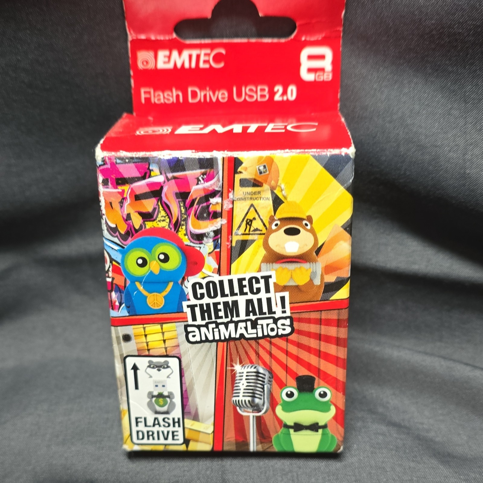 EMTEC Animalitos 8GB USB 2.0 Flash Drive Multicolor Collectible ECMMD8GGUMBOX