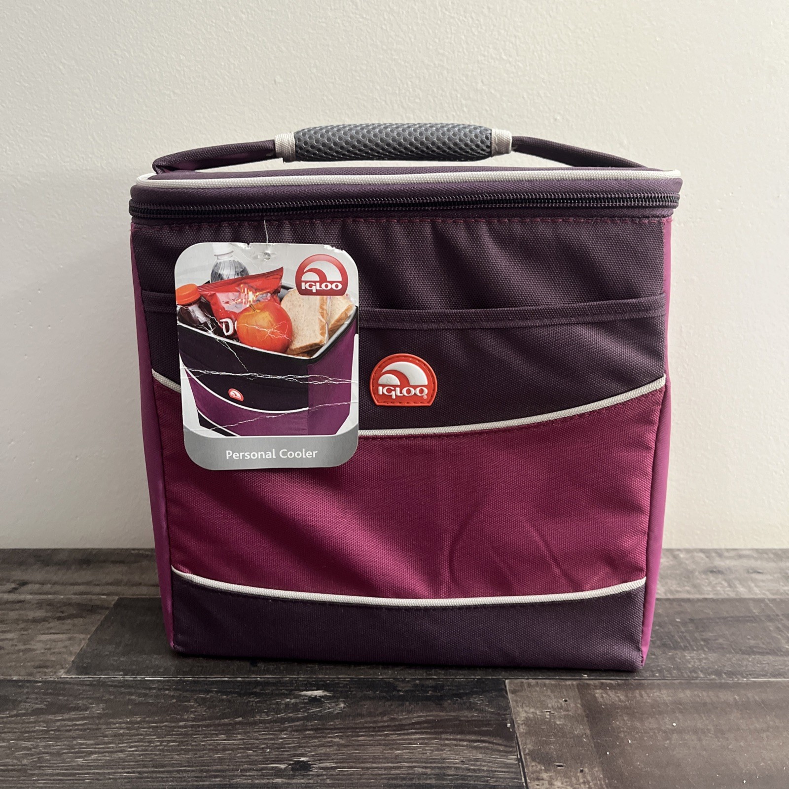 NEW Igloo Personal Soft 9 Can Cooler Lunch Purple Pink Handle Zipper