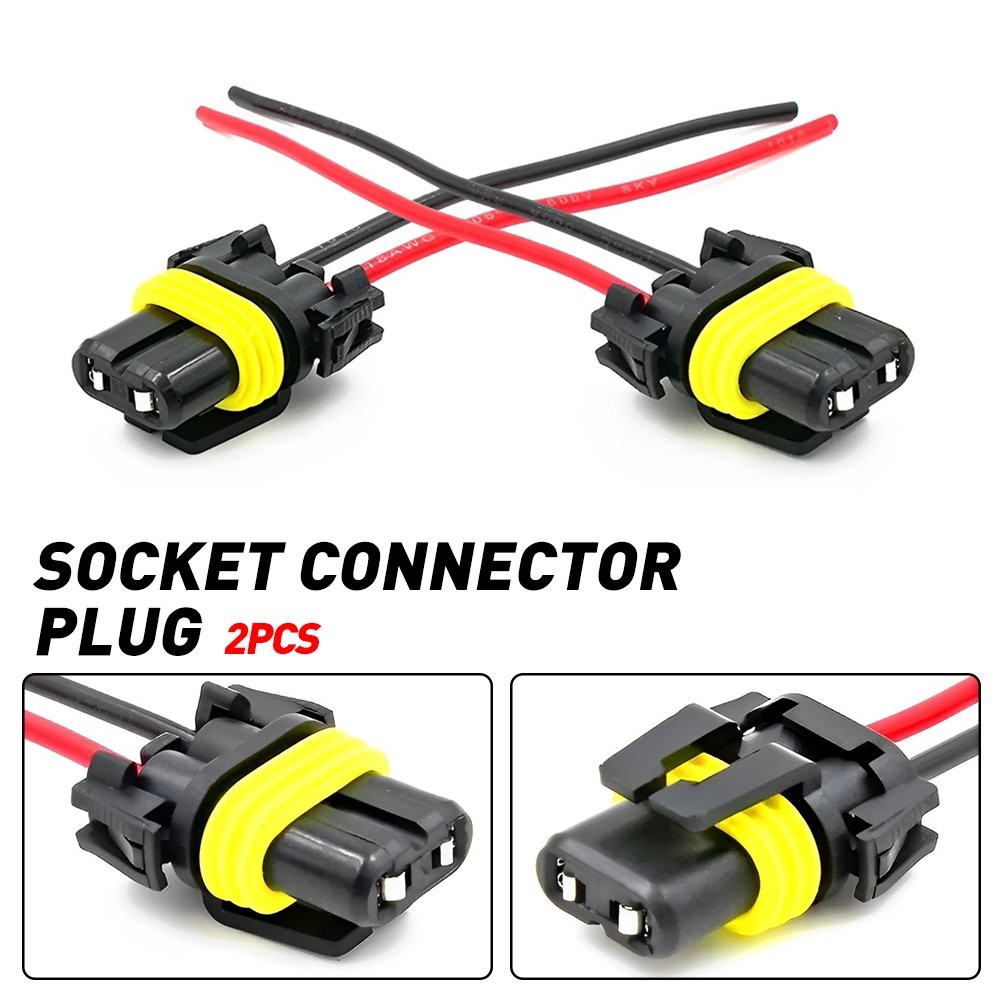 H11 H8 Adapter Female Connector Wiring Harness Socket Plug Fog Light 2pcs Set
