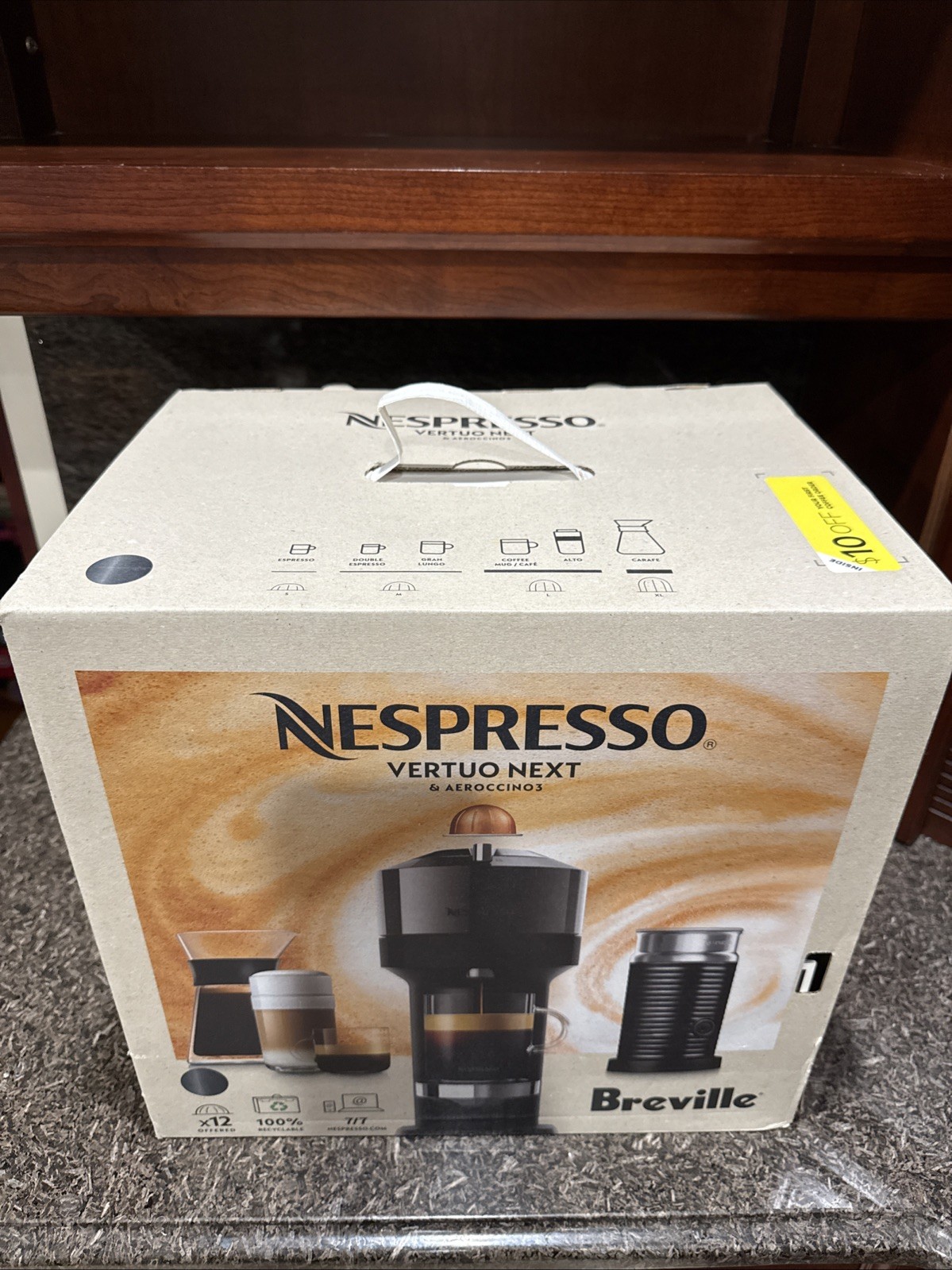 NEW Nespresso Breville Vertuo Next & Aeroccino3 Deluxe Dark Chrome (No Pods)