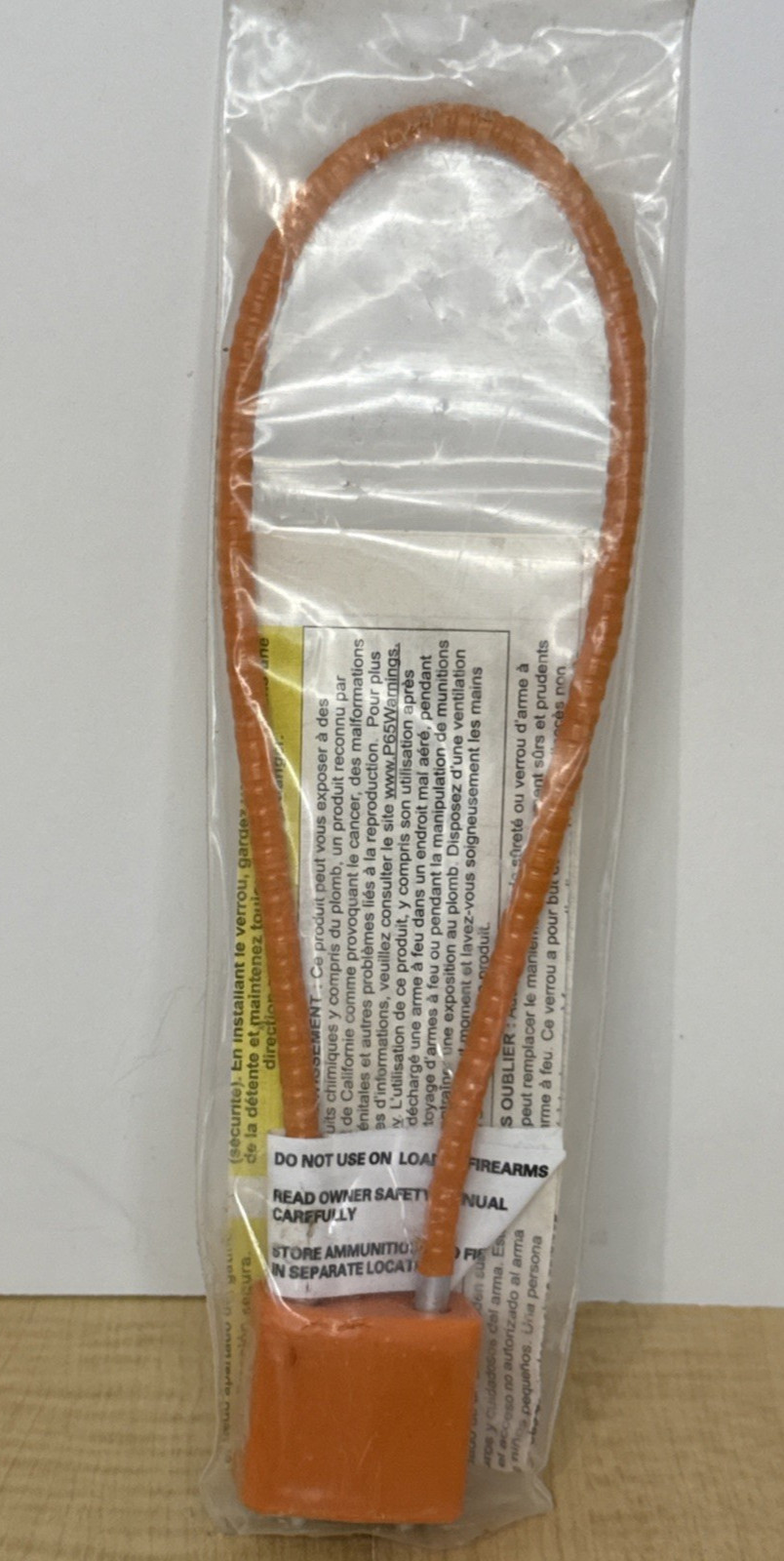 Cable Gun Lock with 2 Keys - Orange Firearm Safety Lock for Secure Storage