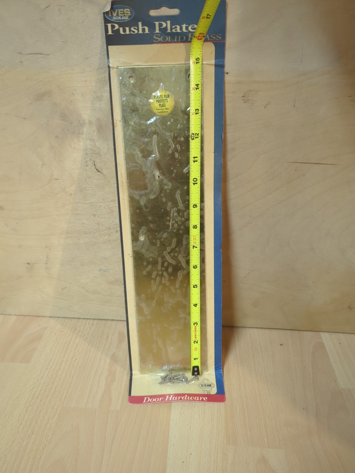 IVES SOLID BRASS Push Plate 3.5" x 15" Made In USA