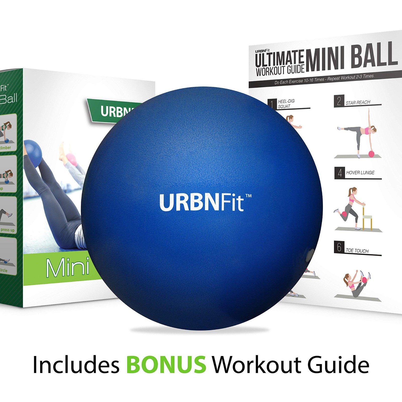 URBNFit Small Exercise Ball - 9-inch Mini Pilates with Fitness Blue