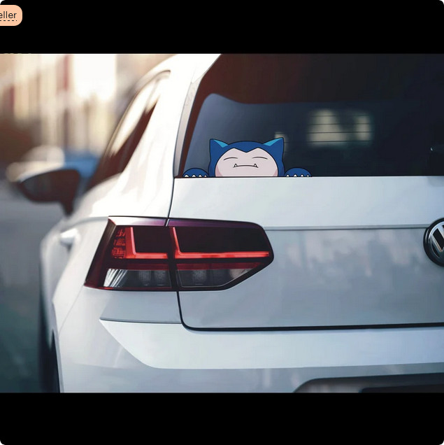 Snorlax Peeking Car Decal | Pokémon Sleeping Monster Vinyl Sticker