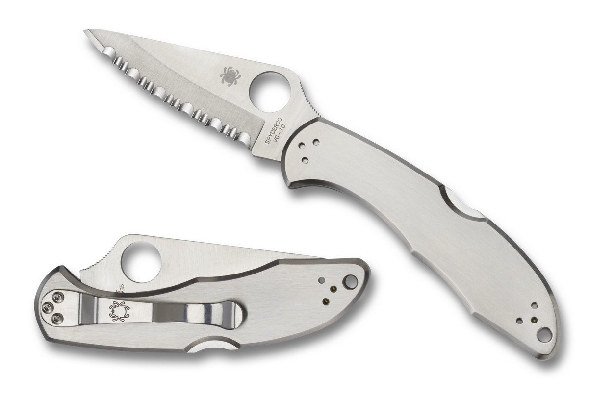 Spyderco Knives Delica 4 Lockback Stainless Steel Serrated VG-10 Blade C11S