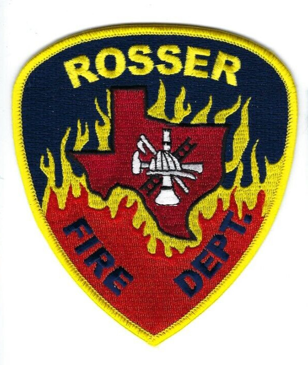 *RARE* Rosser (Kaufman County) TX Texas Fire Dept. patch - NEW! pop=370