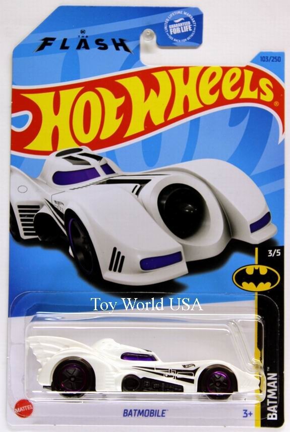 2023 Hot Wheels #103 Batman Series DC The Flash Movie Batmobile White