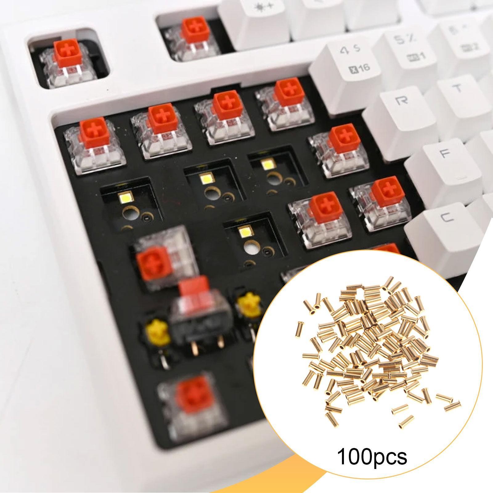 100 Pieces PCB Plug and Socket Spare Parts Brass Stable Performance DIY Keyboard