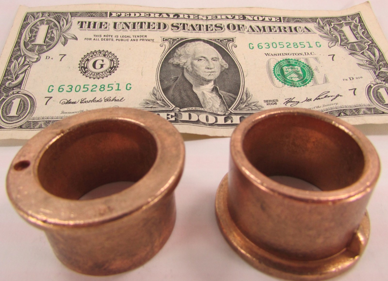 Lot 2 New 1-1/4" OD x 1" ID x .880" Long x 1.490" Flange Bronze Bushings Bearing
