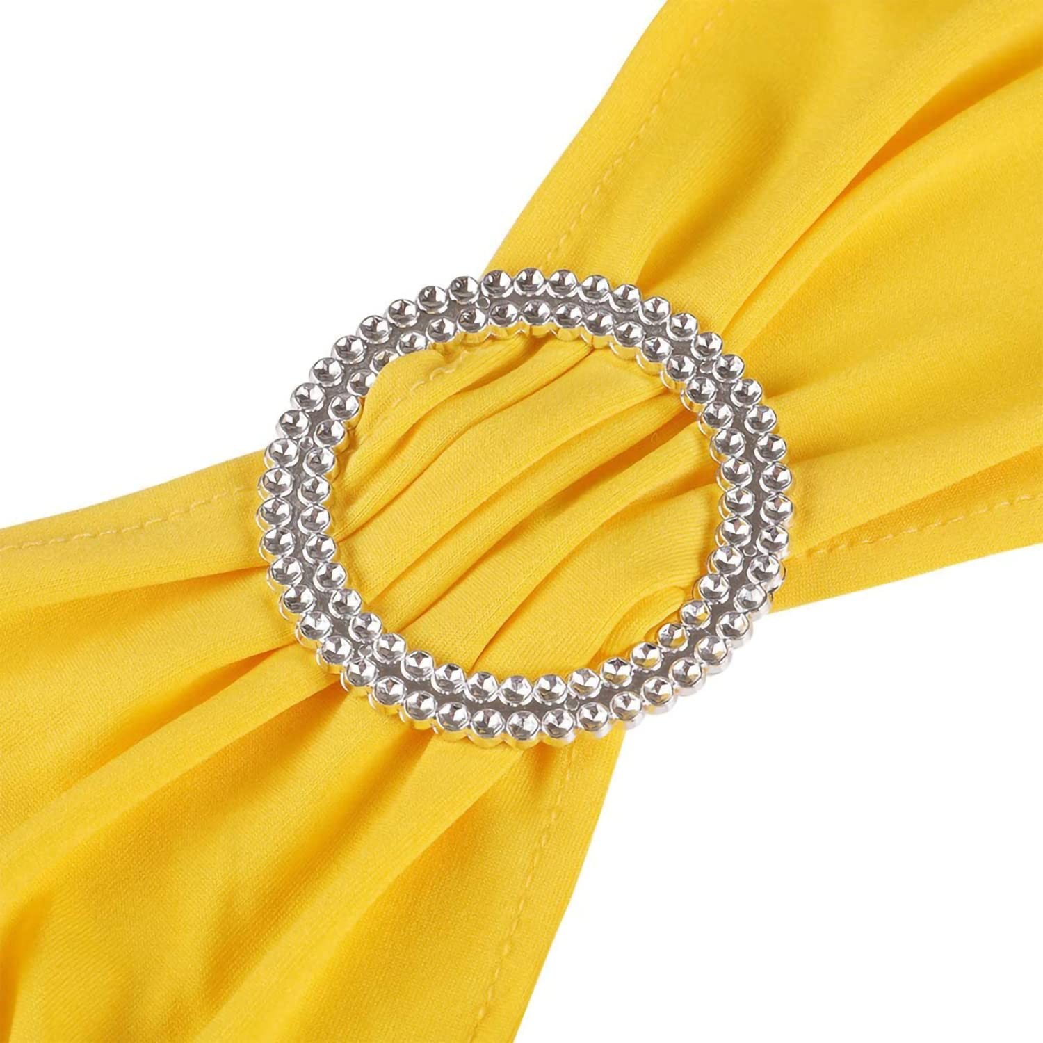 Jieqier Yellow Chair Sashes, 25PCS Spandex Sashes Bows, Chair Cover Bands wit...