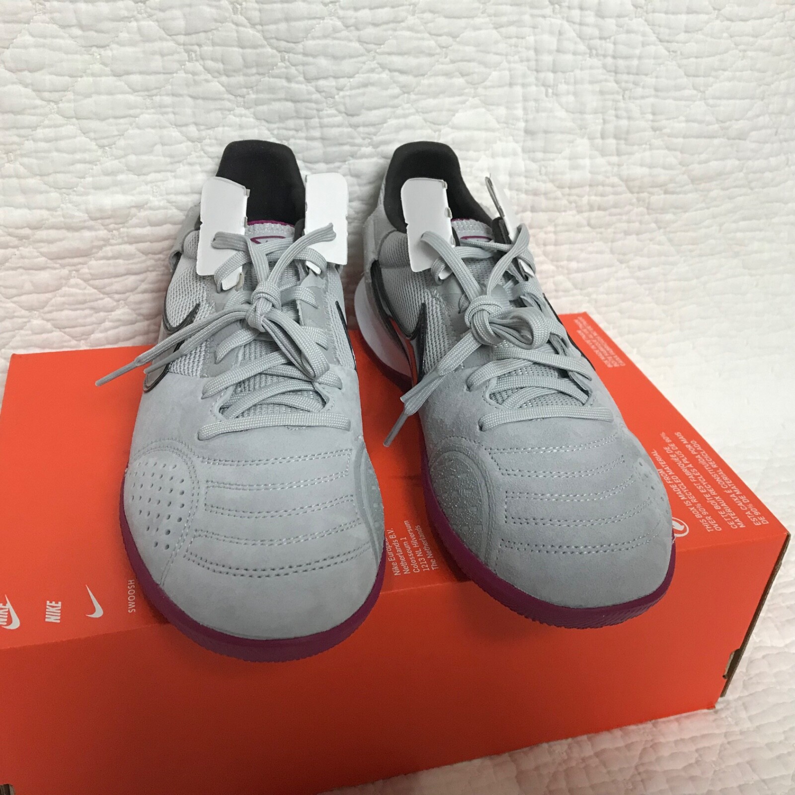 Nike Streetgato Indoor Soccer Shoes Mens SZ 8.5 Gray Fog DC8466-021 NWOB