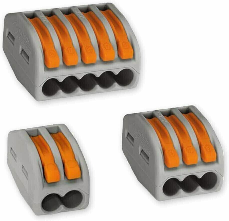 60X Reusable Electrical Connectors Wire Block Clamp Terminals Cable For Wago 222