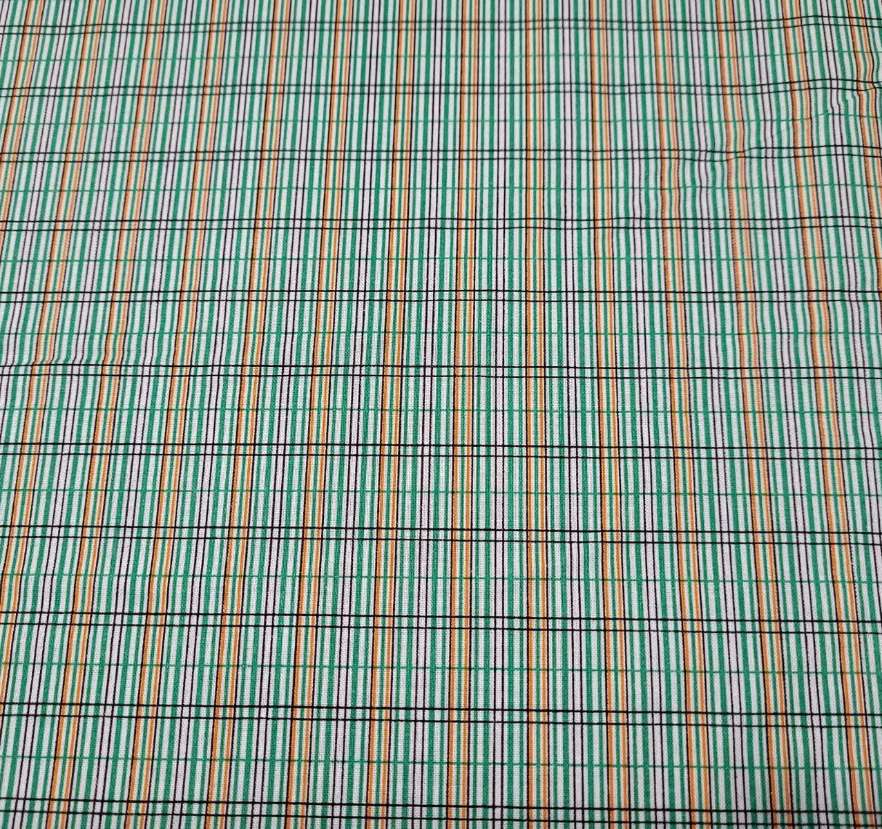 1930's One-A-Day Prints BTY Benartex Feedsack Reproduction Green Printed Plaid