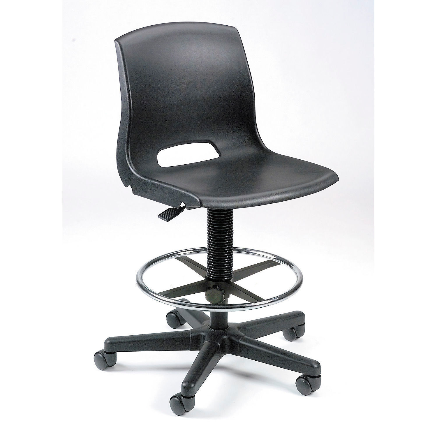 Global Industrial Contoured Plastic Stool Black