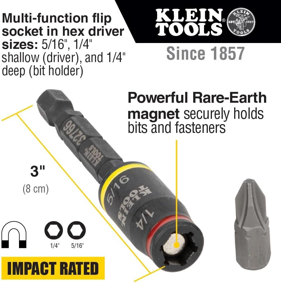 Impact Driver 3-in-1 Klein SAE Flip Socket