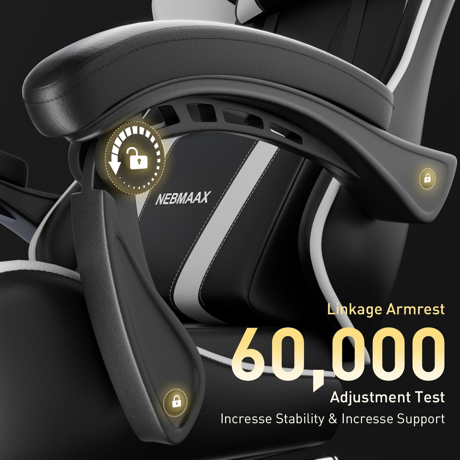 NEBMAAX Gaming Chair, Ergonomic Computer Chair, Black