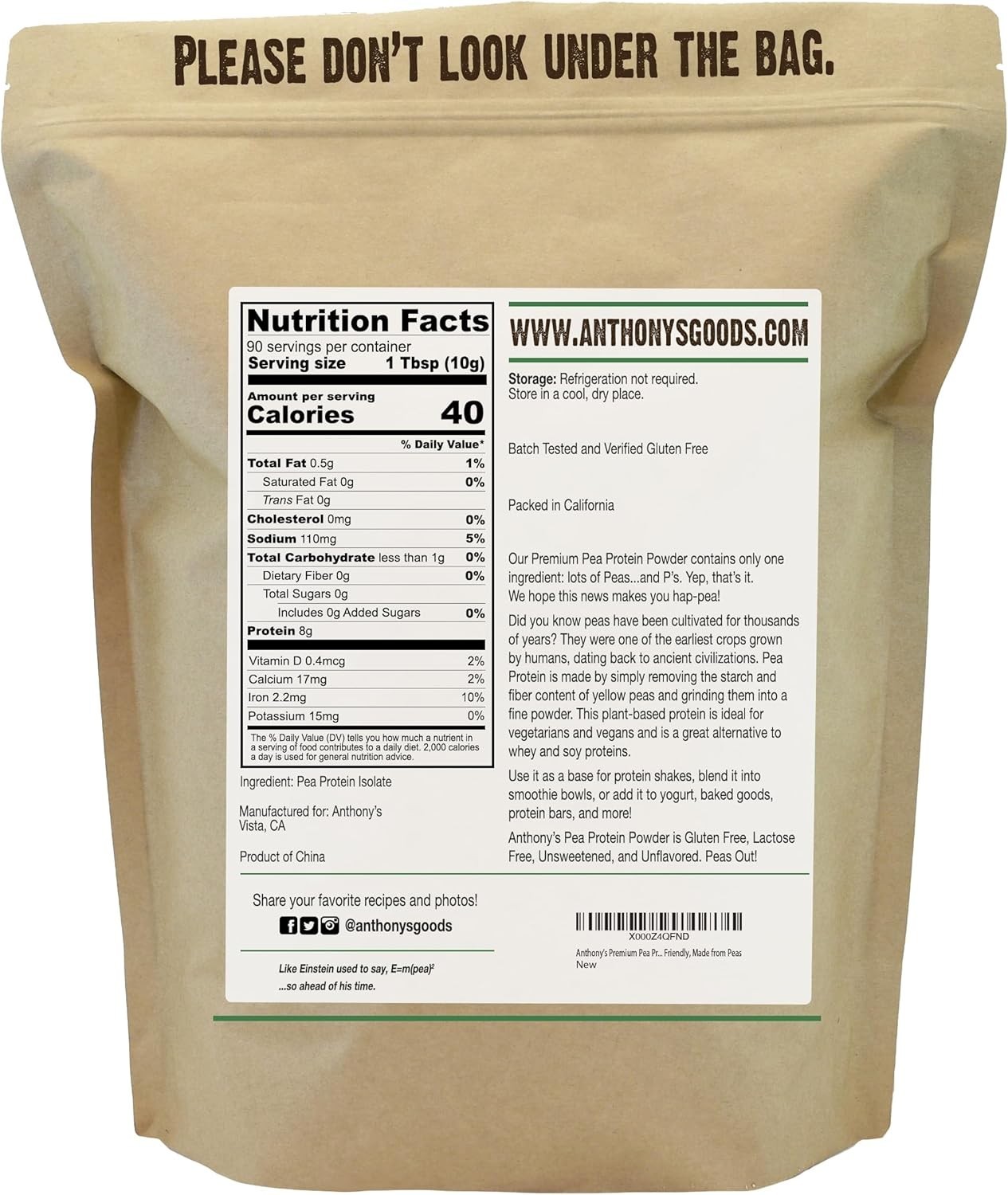 Keto-Friendly Pea Protein Powder - Plant-Based