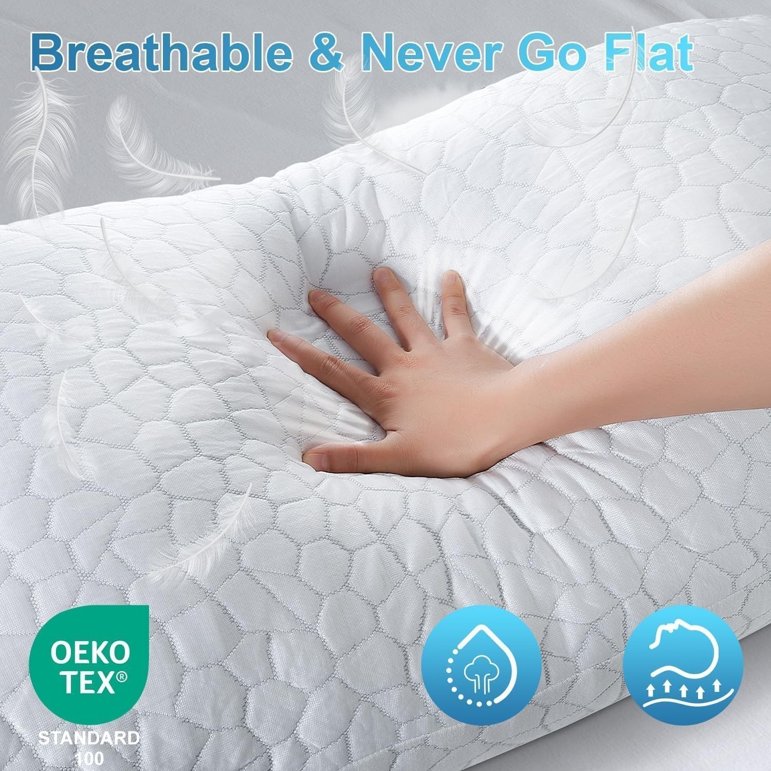 Cooling Pillow for Sleeping Adjustable Memory Foam Bed Pillow with Removable ...