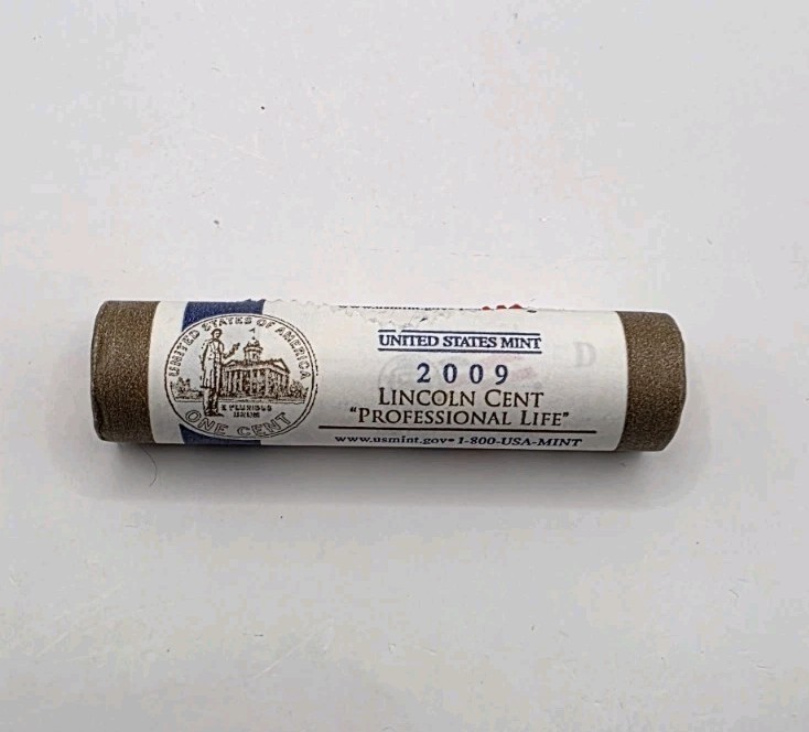 2009 Denver US Mint Issue Bicentennial Lincoln Penny Roll.Professional Life.UNC