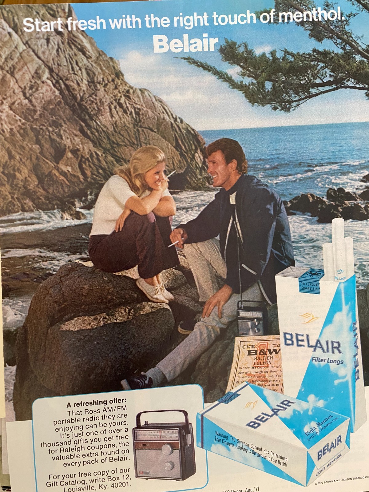 Belair Cigarettes, Bel Air, Full Page Vintage Print Ad