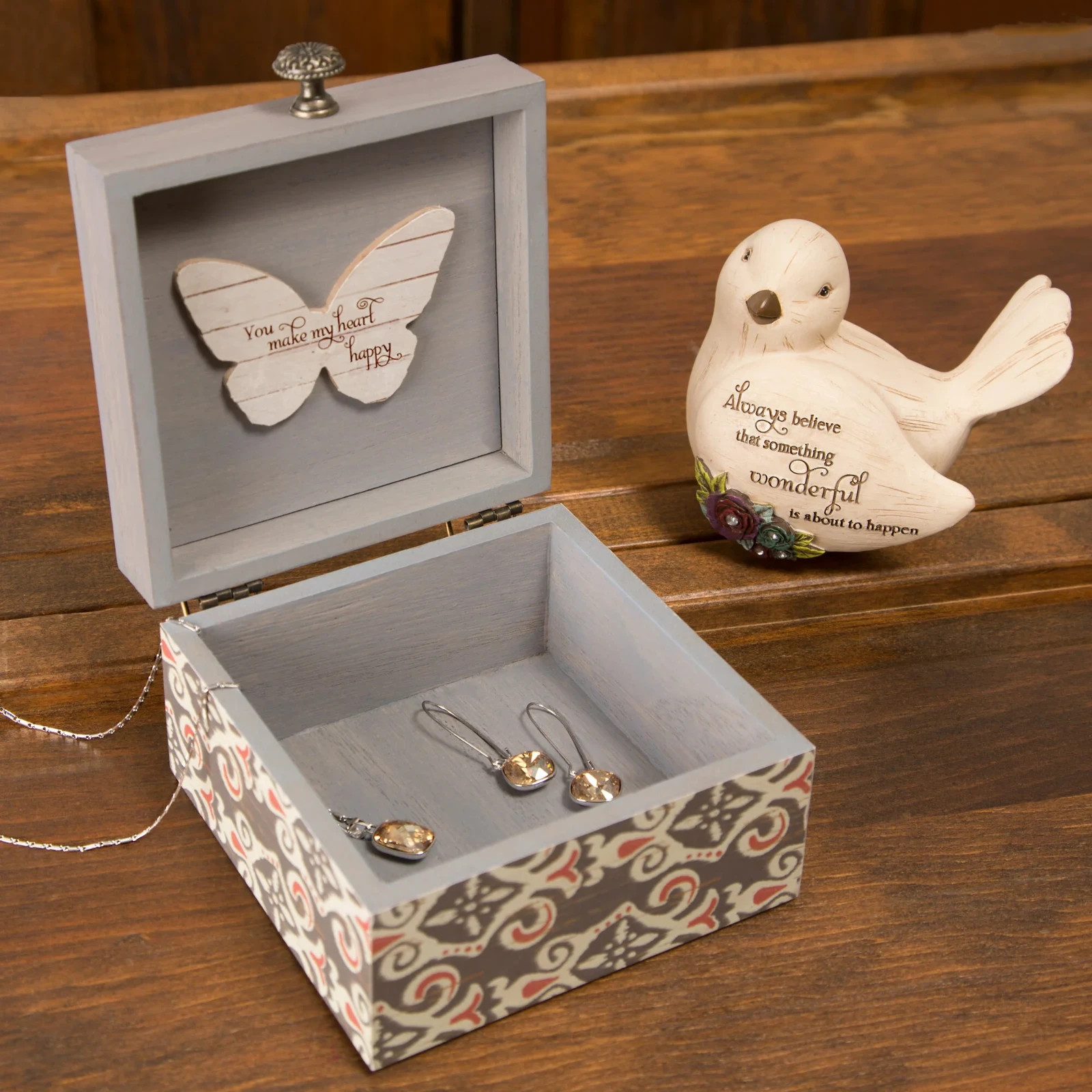 MDF Someone Special 4.5" Keepsake Box Hinged keepsake box with butterfly shaped