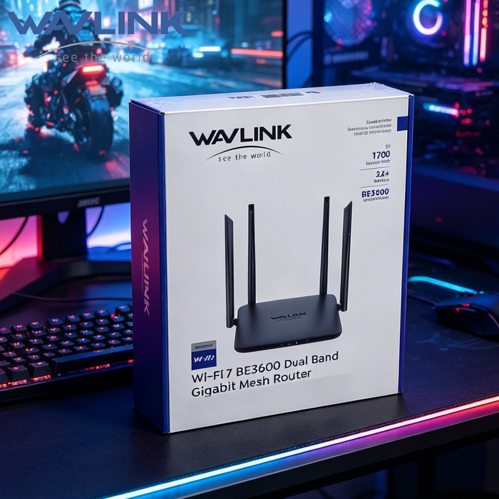 WAVLINK BE3600 WiFi 7 Router Gaming Mesh Router AP Repeater with 3 LAN port