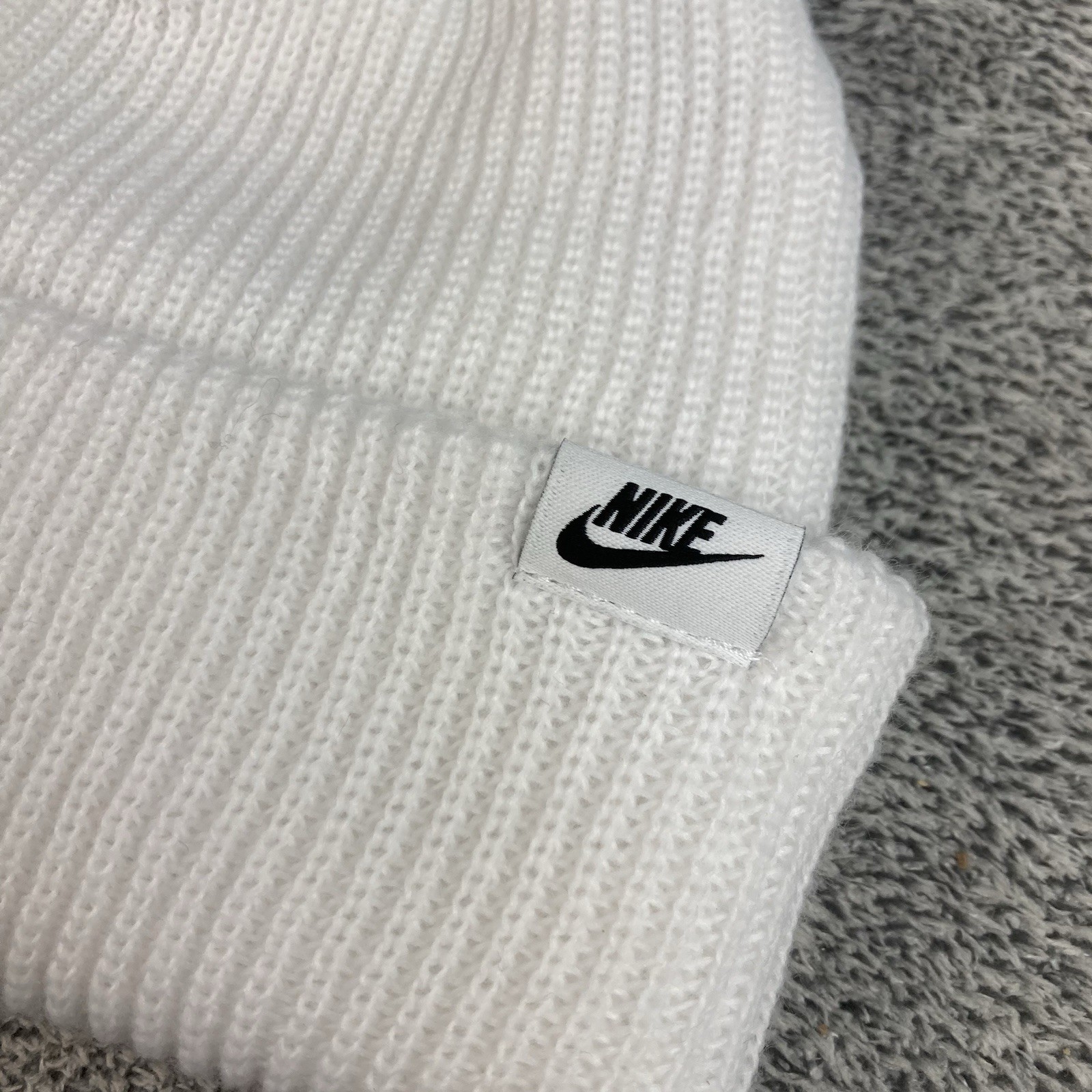 Nike Beanie Unisex Adult Terra Futura365 Short Cuff White Knit HF0176-100