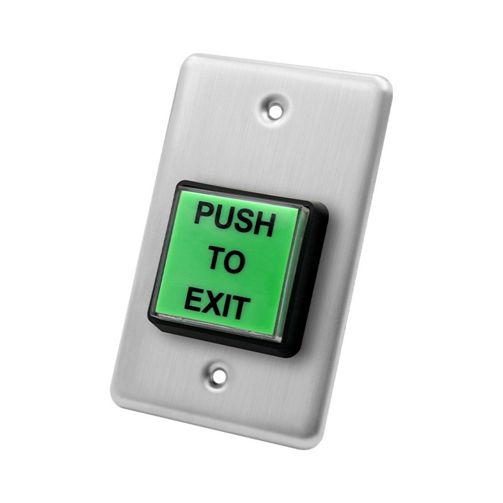 Stainless Steel Push to Exit Button Indoor Green Square Request to Exit Button