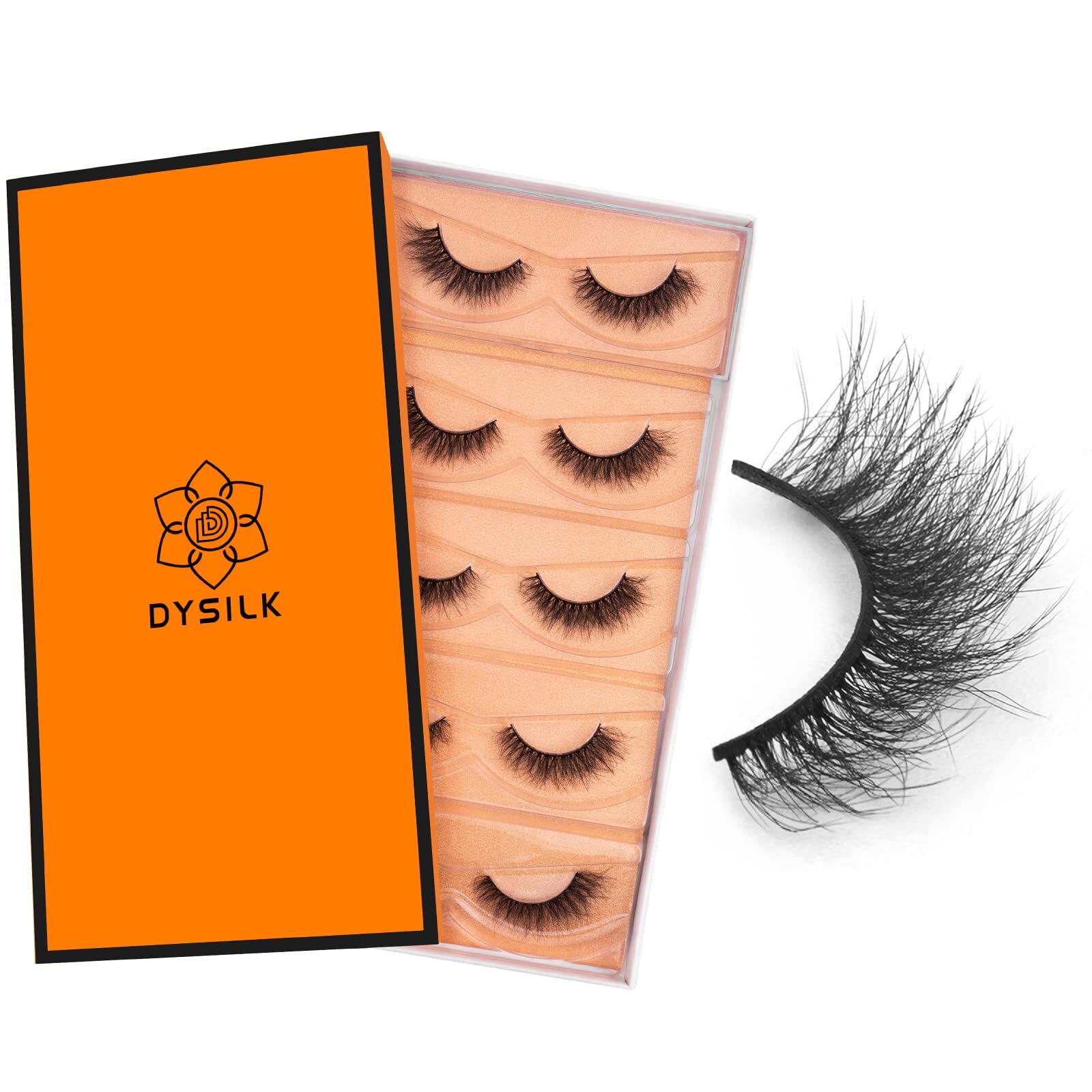 5 Pairs 6D False Eyelashes Synthetic Fibers Fake Eyelashes Fluffy Long Lashes